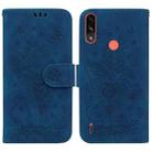 For Motorola Moto E7 Power / E7i Power Butterfly Rose Embossed Leather Phone Case(Blue) - 1