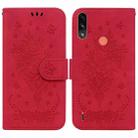 For Motorola Moto E7 Power / E7i Power Butterfly Rose Embossed Leather Phone Case(Red) - 1