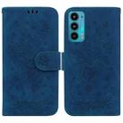 For Motorola Edge 20 Butterfly Rose Embossed Leather Phone Case(Blue) - 1