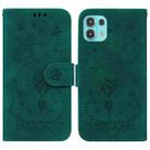 For Motorola Edge 20 Lite Butterfly Rose Embossed Leather Phone Case(Green) - 1