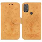 For Motorola Moto G Pure Butterfly Rose Embossed Leather Phone Case(Yellow) - 1