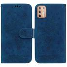 For Motorola Moto G30 / G10 / G20 Butterfly Rose Embossed Leather Phone Case(Blue) - 1
