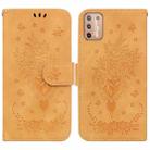 For Motorola Moto G30 / G10 / G20 Butterfly Rose Embossed Leather Phone Case(Yellow) - 1