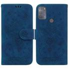 For Motorola Moto G50 Butterfly Rose Embossed Leather Phone Case(Blue) - 1