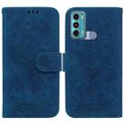 For Motorola Moto G60 / G40 Fusion Butterfly Rose Embossed Leather Phone Case(Blue) - 1