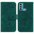 For Motorola Moto G60 / G40 Fusion Butterfly Rose Embossed Leather Phone Case(Green) - 1