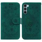 For Motorola Moto G200 5G / Edge S30 Butterfly Rose Embossed Leather Phone Case(Green) - 1