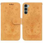 For Motorola Moto G200 5G / Edge S30 Butterfly Rose Embossed Leather Phone Case(Yellow) - 1