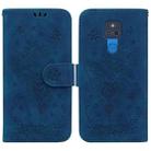 For Motorola Moto G Play 2021 Butterfly Rose Embossed Leather Phone Case(Blue) - 1