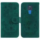 For Motorola Moto G Play 2021 Butterfly Rose Embossed Leather Phone Case(Green) - 1