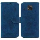 For Motorola Moto G Power 2021 Butterfly Rose Embossed Leather Phone Case(Blue) - 1