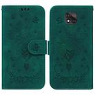 For Motorola Moto G Power 2021 Butterfly Rose Embossed Leather Phone Case(Green) - 1