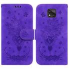 For Motorola Moto G Power 2021 Butterfly Rose Embossed Leather Phone Case(Purple) - 1