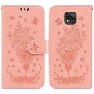 For Motorola Moto G Power 2021 Butterfly Rose Embossed Leather Phone Case(Pink) - 1