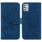 For Motorola Moto G Stylus 2021 Butterfly Rose Embossed Leather Phone Case(Blue) - 1