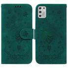 For Motorola Moto G Stylus 2021 Butterfly Rose Embossed Leather Phone Case(Green) - 1