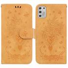 For Motorola Moto G Stylus 2021 Butterfly Rose Embossed Leather Phone Case(Yellow) - 1