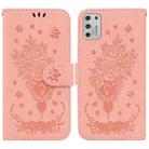 For Motorola Moto G Stylus 2021 Butterfly Rose Embossed Leather Phone Case(Pink) - 1