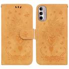 For Motorola Moto G Stylus 4G 2022 Butterfly Rose Embossed Leather Phone Case(Yellow) - 1