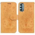 For Motorola Moto G Stylus 5G 2022 Butterfly Rose Embossed Leather Phone Case(Yellow) - 1