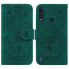 For Motorola Moto G8 Power Lite Butterfly Rose Embossed Leather Phone Case(Green) - 1