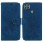 For Motorola Moto G9 Power Butterfly Rose Embossed Leather Phone Case(Blue) - 1