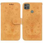 For Motorola Moto G9 Power Butterfly Rose Embossed Leather Phone Case(Yellow) - 1