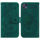 For Motorola Moto G50 5G Butterfly Rose Embossed Leather Phone Case(Green) - 1