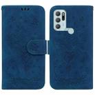 For Motorola Moto G60S Butterfly Rose Embossed Leather Phone Case(Blue) - 1