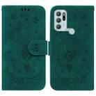 For Motorola Moto G60S Butterfly Rose Embossed Leather Phone Case(Green) - 1