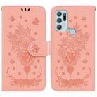 For Motorola Moto G60S Butterfly Rose Embossed Leather Phone Case(Pink) - 1