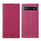 For Google Pixel 6a ViLi DMX Series Shockproof Magnetic Flip Leather Phone Case(Rose Red) - 1