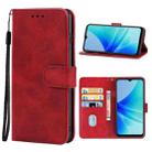 For OPPO A57 4G Leather Phone Case(Red) - 1