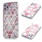 For iPhone 11 Pro Max Plating Marble Pattern Soft TPU Protective Case(Pink) - 1
