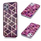 For iPhone 11 Pro Max Plating Marble Pattern Soft TPU Protective Case(Purple) - 1
