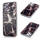 For iPhone 11 Pro Max Plating Marble Pattern Soft TPU Protective Case(Black Gold) - 1