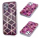 For iPhone 11 Pro For  iPhone 11 Pro Plating Marble Pattern Soft TPU Protective Case(Purple) - 1