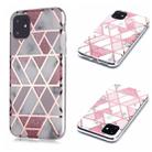 For iPhone 11 Plating Marble Pattern Soft TPU Protective Case(Pink) - 1