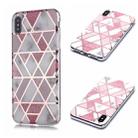 For iPhone XS Max Plating Marble Pattern Soft TPU Protective Case(Pink) - 1