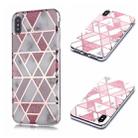 For iPhone X / XS Plating Marble Pattern Soft TPU Protective Case(Pink) - 1