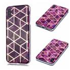 For iPhone X / XS Plating Marble Pattern Soft TPU Protective Case(Purple) - 1