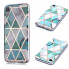 For iPhone XR Plating Marble Pattern Soft TPU Protective Case(Green White) - 1