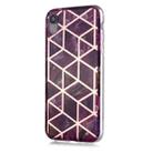 For iPhone XR Plating Marble Pattern Soft TPU Protective Case(Purple) - 2