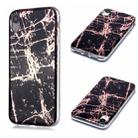 For iPhone XR Plating Marble Pattern Soft TPU Protective Case(Black Gold) - 1