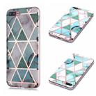 For iPhone 7 Plus / 8 Plus Plating Marble Pattern Soft TPU Protective Case(Green White) - 1