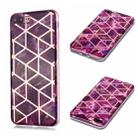 For iPhone 7 Plus / 8 Plus Plating Marble Pattern Soft TPU Protective Case(Purple) - 1