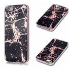 For iPhone 5 & 5s & SE Plating Marble Pattern Soft TPU Protective Case(Black Gold) - 1