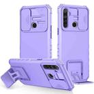 For OPPO Realme 5 / 5i / C3 Stereoscopic Holder Sliding Camshield Phone Case(Purple) - 1