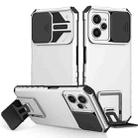 For OPPO Realme C35 Stereoscopic Holder Sliding Camshield Phone Case(White) - 1