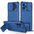 For OPPO Realme C35 Stereoscopic Holder Sliding Camshield Phone Case(Blue) - 1